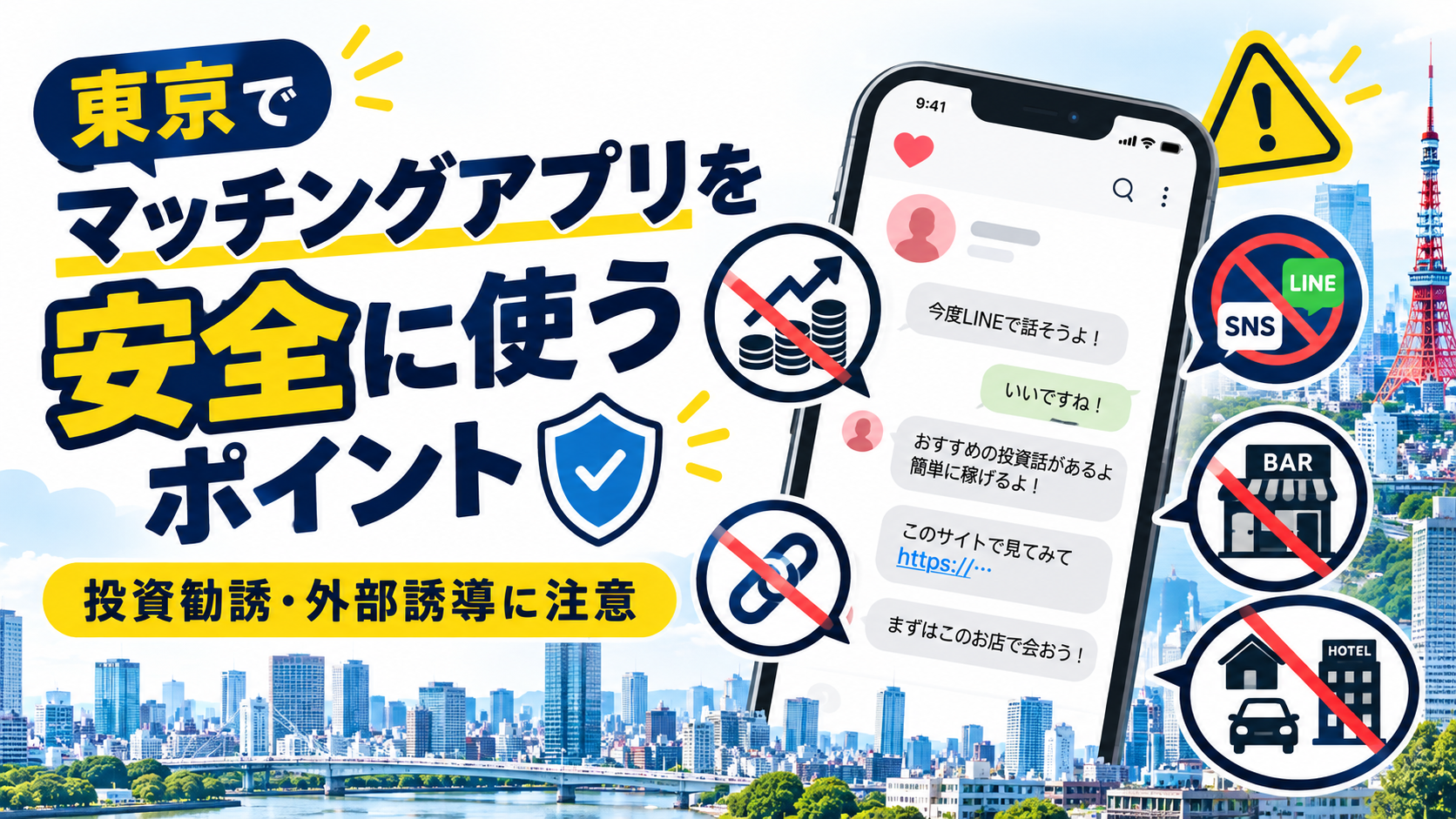 東京でマッチングアプリを安全に使うための注意点