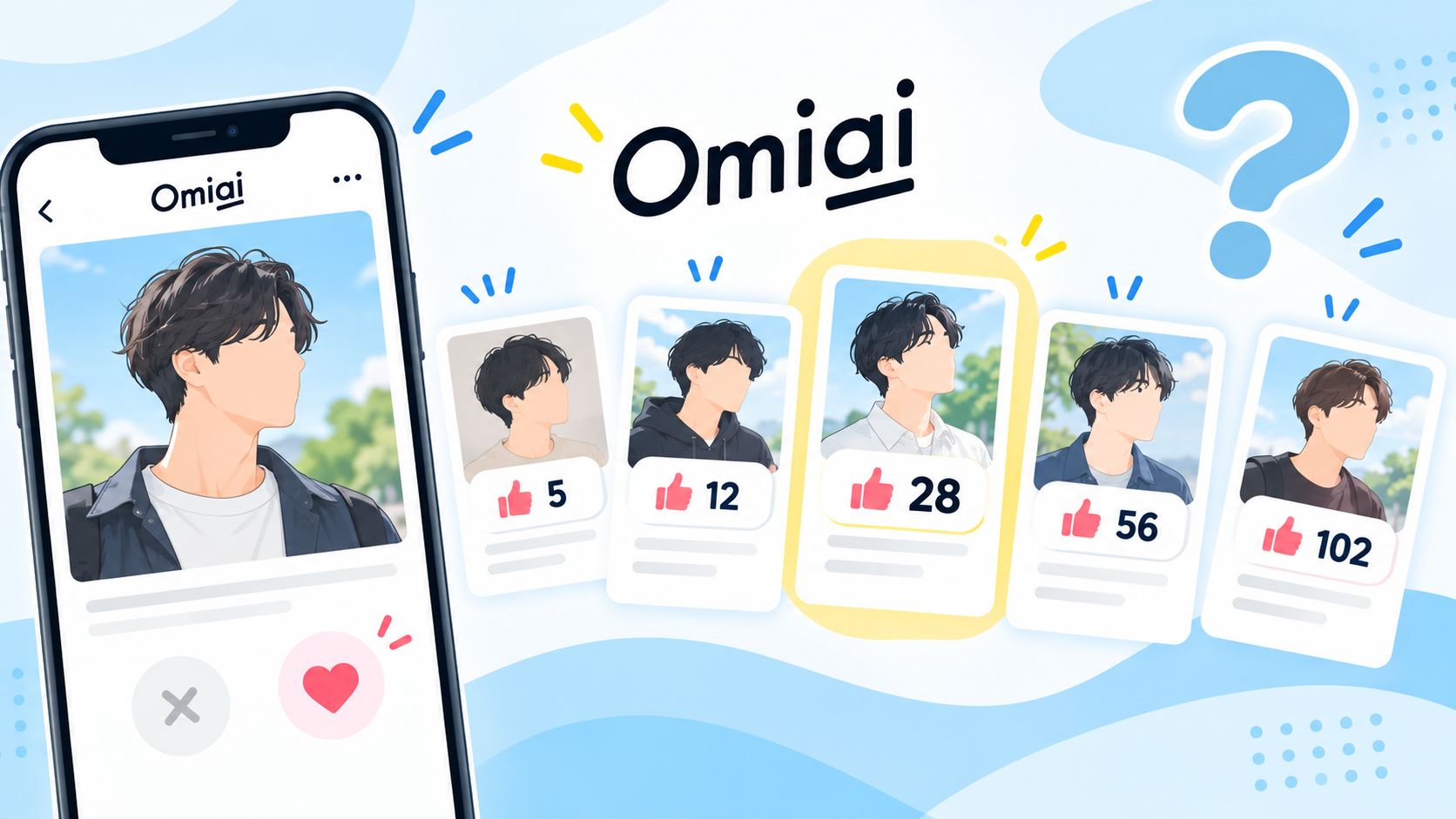 Omiaiの男性のいいね数の目安と平均の見方