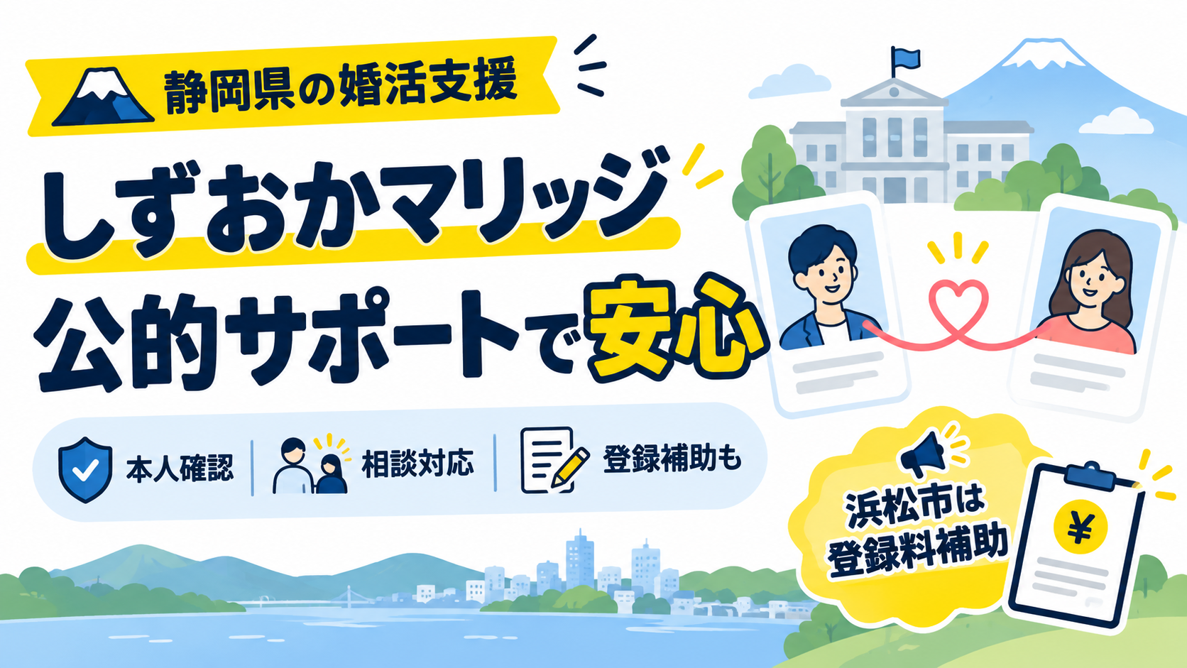 静岡県の婚活支援サービス「しずおかマリッジ」の特徴を紹介する画像